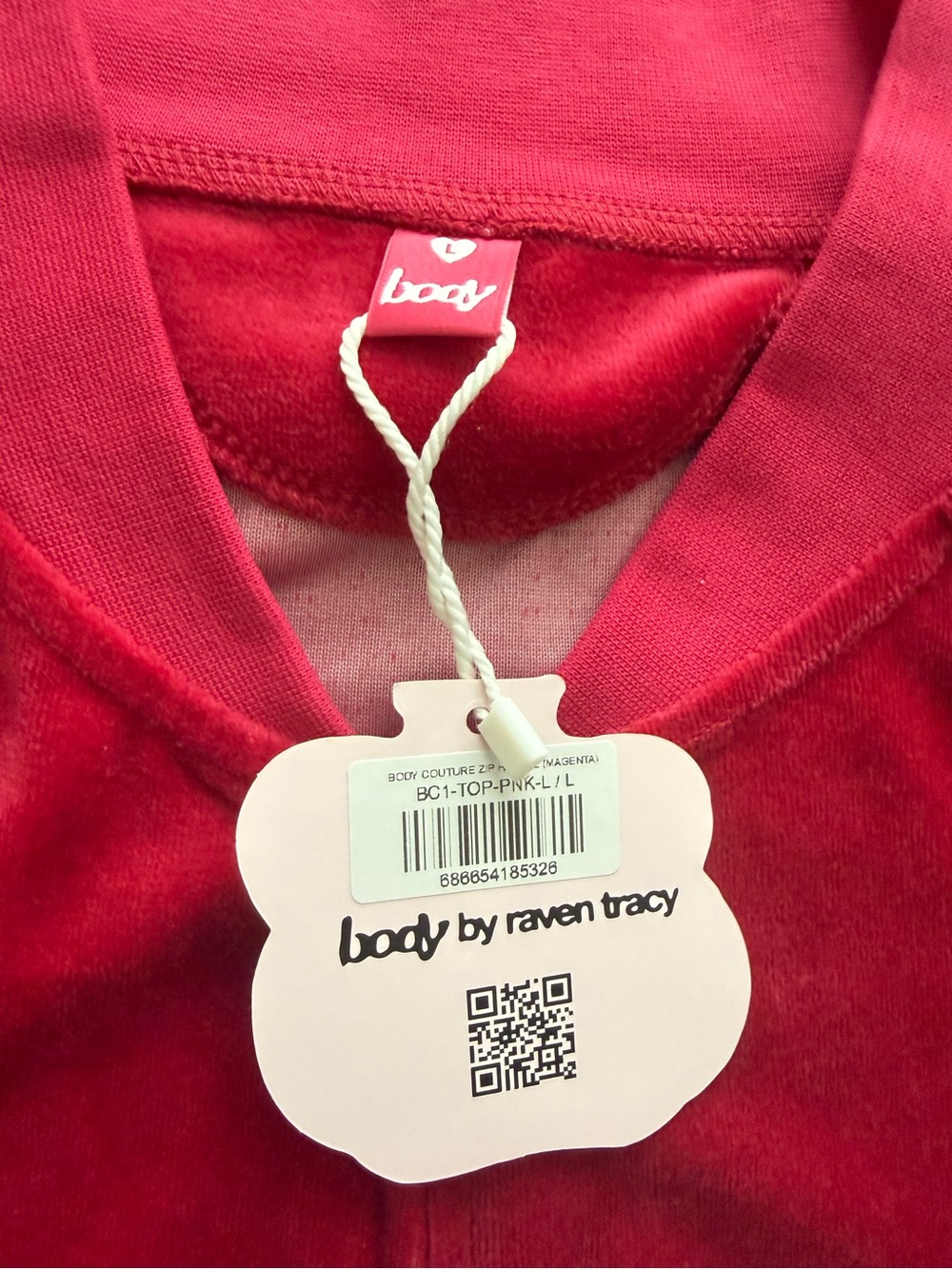 Body by Raven Tracy Strawberry Pink velour jacket - Picture 2 of 3